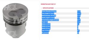 6201-38-2121 Piston 4D95 95+0.50mm 6201-31-2111, 6201-32-2121, 6202-33-2150, 6201-38-2121