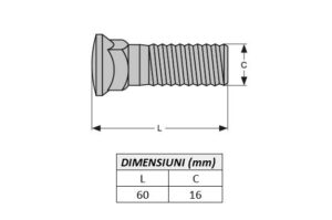 4F3656 Surub Dinte Cat M16x60mm
