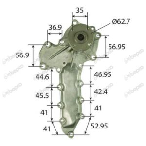 Pompa apa Kubota V2203  ,  15521-73033, 15521-73035, 16661-73034, 332451A1, 503180, 5521-73039, 80503180,
