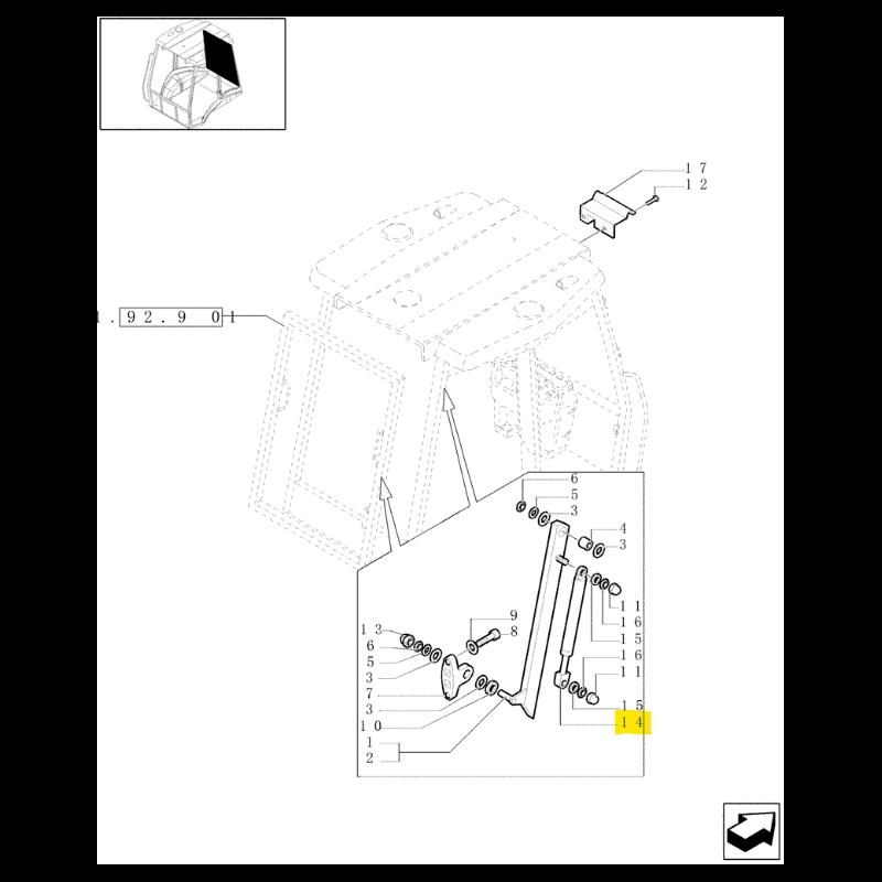Amortizor cu gaz geam spate ( 445mm ) 85801827